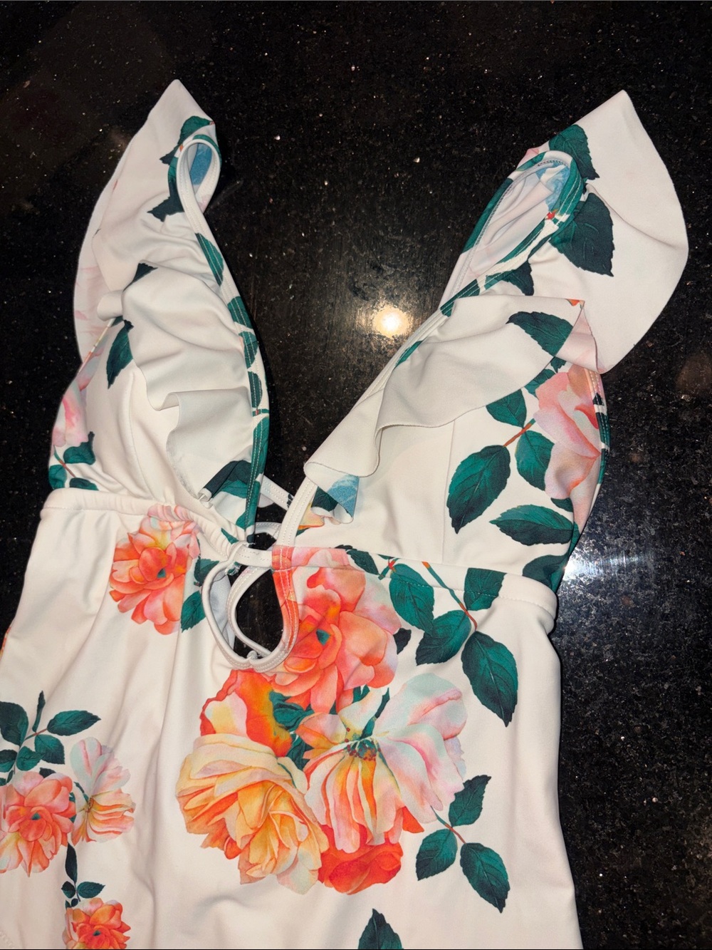 Cupshe White Floral Ruffled One-Piece Swimsuit - Picture 2 of 6